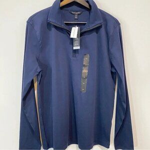 Banana Republic NWT Preppy 1/4 Zip Navy Performance Long Sleeve Shirt Size S